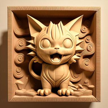 3D модель Go West Young Meowth Nyarts AIUEO (STL)